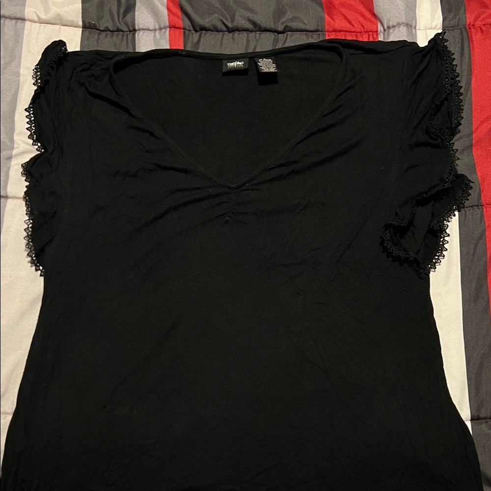 Mossimo Supply Co. Black Lace Sleeve Blouse